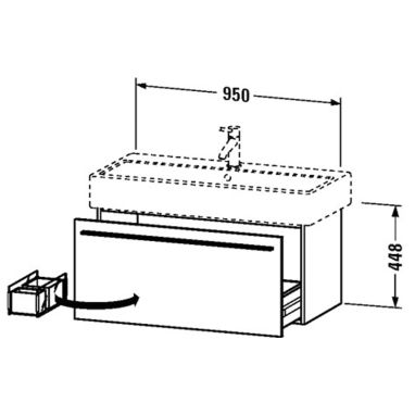 DURAVIT Тумба под умывальник подвесная X-Large (XL604602222)